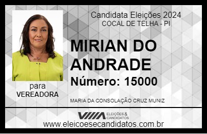 Candidato MIRIAN DO ANDRADE 2024 - COCAL DE TELHA - Eleições