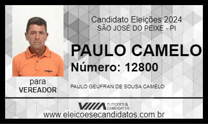 Candidato PAULO CAMELO 2024 - SÃO JOSÉ DO PEIXE - Eleições