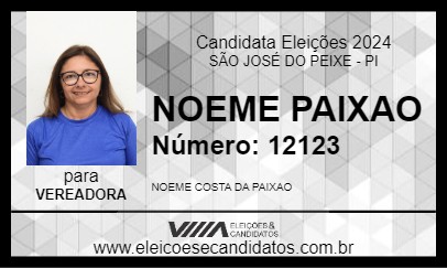 Candidato NOEME PAIXAO 2024 - SÃO JOSÉ DO PEIXE - Eleições