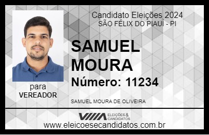 Candidato SAMUEL MOURA 2024 - SÃO FÉLIX DO PIAUÍ - Eleições