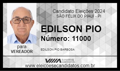 Candidato EDILSON PIO 2024 - SÃO FÉLIX DO PIAUÍ - Eleições