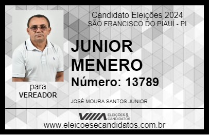 Candidato JUNIOR MENERO 2024 - SÃO FRANCISCO DO PIAUÍ - Eleições