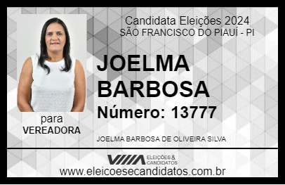 Candidato JOELMA BARBOSA 2024 - SÃO FRANCISCO DO PIAUÍ - Eleições