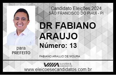 Candidato DR FABIANO ARAUJO 2024 - SÃO FRANCISCO DO PIAUÍ - Eleições