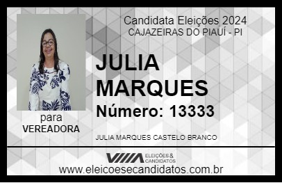 Candidato JULIA  MARQUES 2024 - CAJAZEIRAS DO PIAUÍ - Eleições