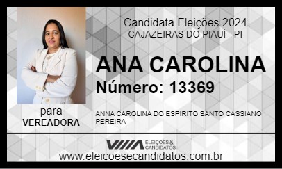 Candidato ANA CAROLINA 2024 - CAJAZEIRAS DO PIAUÍ - Eleições