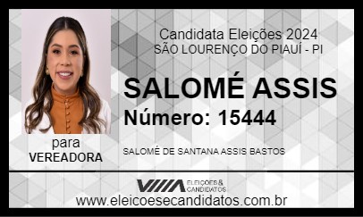 Candidato SALOMÉ ASSIS 2024 - SÃO LOURENÇO DO PIAUÍ - Eleições