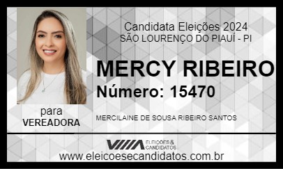 Candidato MERCY RIBEIRO 2024 - SÃO LOURENÇO DO PIAUÍ - Eleições