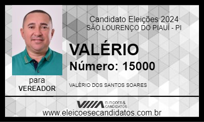 Candidato VALÉRIO 2024 - SÃO LOURENÇO DO PIAUÍ - Eleições