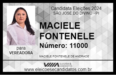 Candidato MACIELE FONTENELE 2024 - SÃO JOSÉ DO DIVINO - Eleições