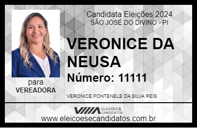 Candidato VERONICE DA NEUSA 2024 - SÃO JOSÉ DO DIVINO - Eleições