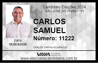 Candidato CARLOS SAMUEL 2024 - SÃO JOSÉ DO DIVINO - Eleições