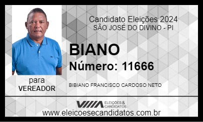 Candidato BIANO 2024 - SÃO JOSÉ DO DIVINO - Eleições