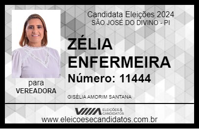 Candidato ZÉLIA ENFERMEIRA 2024 - SÃO JOSÉ DO DIVINO - Eleições