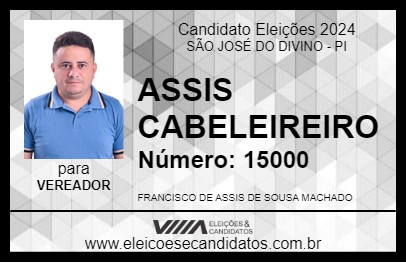 Candidato ASSIS CABELEIREIRO 2024 - SÃO JOSÉ DO DIVINO - Eleições