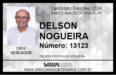 Candidato DELSON NOGUEIRA 2024 - SANTO INÁCIO DO PIAUÍ - Eleições