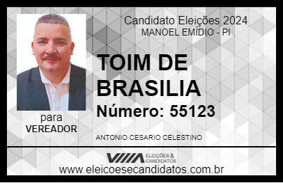 Candidato TOIM DE BRASILIA 2024 - MANOEL EMÍDIO - Eleições