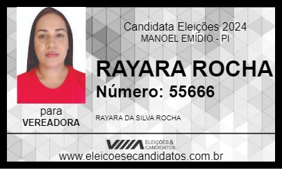 Candidato RAYARA ROCHA 2024 - MANOEL EMÍDIO - Eleições