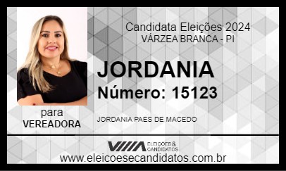 Candidato JORDANIA 2024 - VÁRZEA BRANCA - Eleições