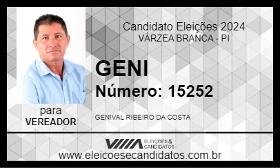 Candidato GENI 2024 - VÁRZEA BRANCA - Eleições