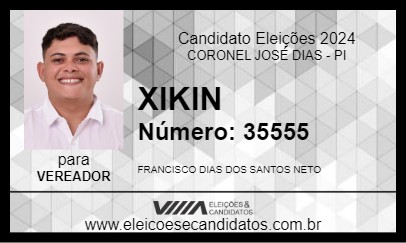 Candidato XIKIN 2024 - CORONEL JOSÉ DIAS - Eleições