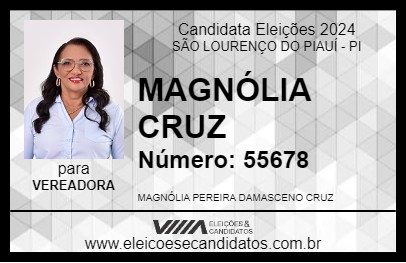 Candidato MAGNÓLIA CRUZ 2024 - SÃO LOURENÇO DO PIAUÍ - Eleições