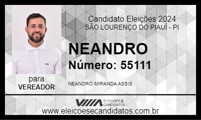 Candidato NEANDRO 2024 - SÃO LOURENÇO DO PIAUÍ - Eleições