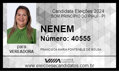 Candidato NENEM 2024 - BOM PRINCÍPIO DO PIAUÍ - Eleições