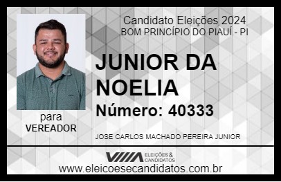 Candidato JUNIOR DA NOELIA 2024 - BOM PRINCÍPIO DO PIAUÍ - Eleições