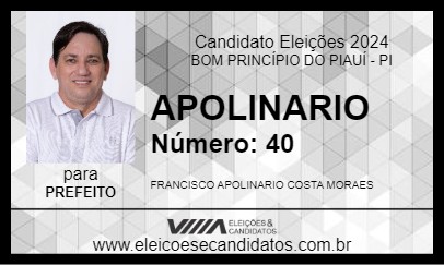 Candidato APOLINARIO 2024 - BOM PRINCÍPIO DO PIAUÍ - Eleições