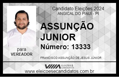 Candidato ASSUNÇÃO JUNIOR 2024 - ANGICAL DO PIAUÍ - Eleições