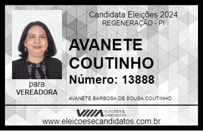 Candidato AVANETE COUTINHO 2024 - REGENERAÇÃO - Eleições