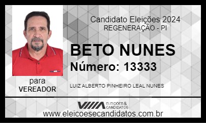 Candidato BETO NUNES 2024 - REGENERAÇÃO - Eleições