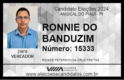 Candidato RONNIE DO BANDUZIM 2024 - ANGICAL DO PIAUÍ - Eleições