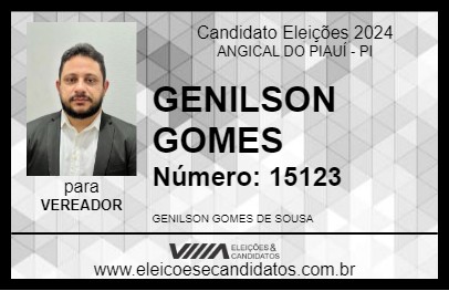 Candidato GENILSON GOMES 2024 - ANGICAL DO PIAUÍ - Eleições