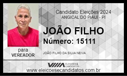 Candidato JOÃO FILHO 2024 - ANGICAL DO PIAUÍ - Eleições