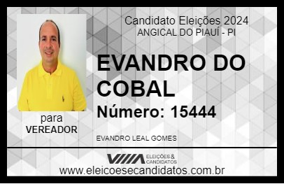 Candidato EVANDRO DO COBAL 2024 - ANGICAL DO PIAUÍ - Eleições