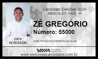 Candidato ZÉ GREGÓRIO 2024 - ANGICAL DO PIAUÍ - Eleições