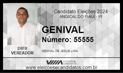 Candidato GENIVAL 2024 - ANGICAL DO PIAUÍ - Eleições