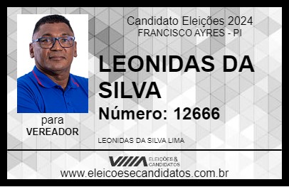 Candidato LEONIDAS DA SILVA 2024 - FRANCISCO AYRES - Eleições