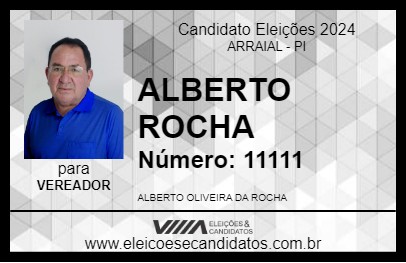 Candidato ALBERTO ROCHA 2024 - ARRAIAL - Eleições