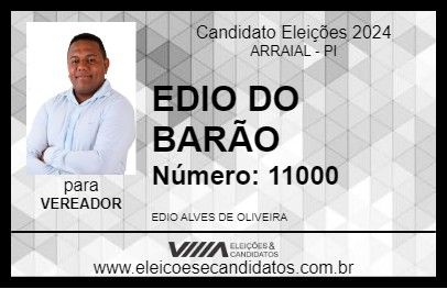 Candidato EDIO DO BARÃO 2024 - ARRAIAL - Eleições