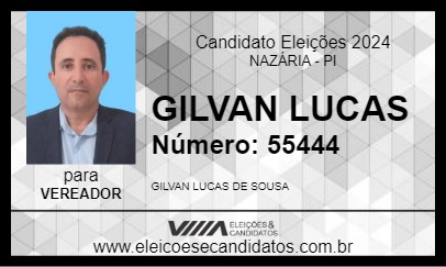 Candidato GILVAN LUCAS 2024 - NAZÁRIA - Eleições