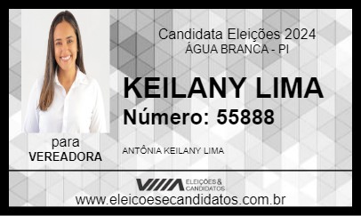 Candidato KEILANY LIMA 2024 - ÁGUA BRANCA - Eleições