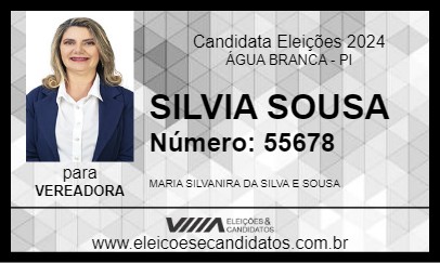 Candidato SILVIA SOUSA 2024 - ÁGUA BRANCA - Eleições