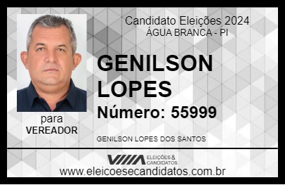 Candidato GENILSON LOPES 2024 - ÁGUA BRANCA - Eleições