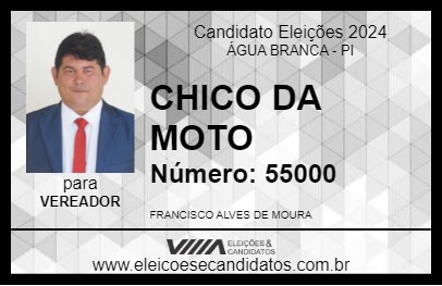 Candidato CHICO DA MOTO 2024 - ÁGUA BRANCA - Eleições