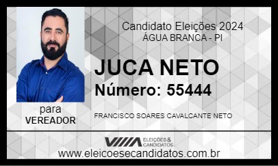 Candidato JUCA NETO 2024 - ÁGUA BRANCA - Eleições