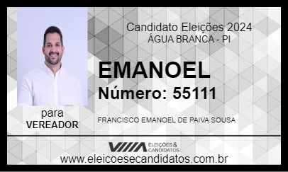 Candidato EMANOEL 2024 - ÁGUA BRANCA - Eleições