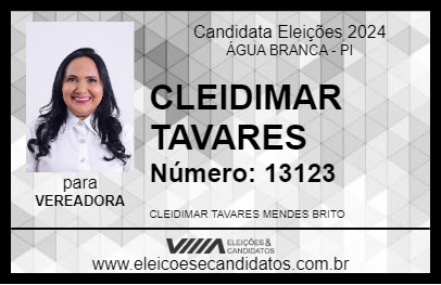 Candidato CLEIDIMAR TAVARES 2024 - ÁGUA BRANCA - Eleições